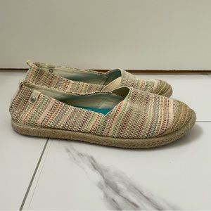 Roxy Multi Color Stripe Espadrilles Flats Shoes